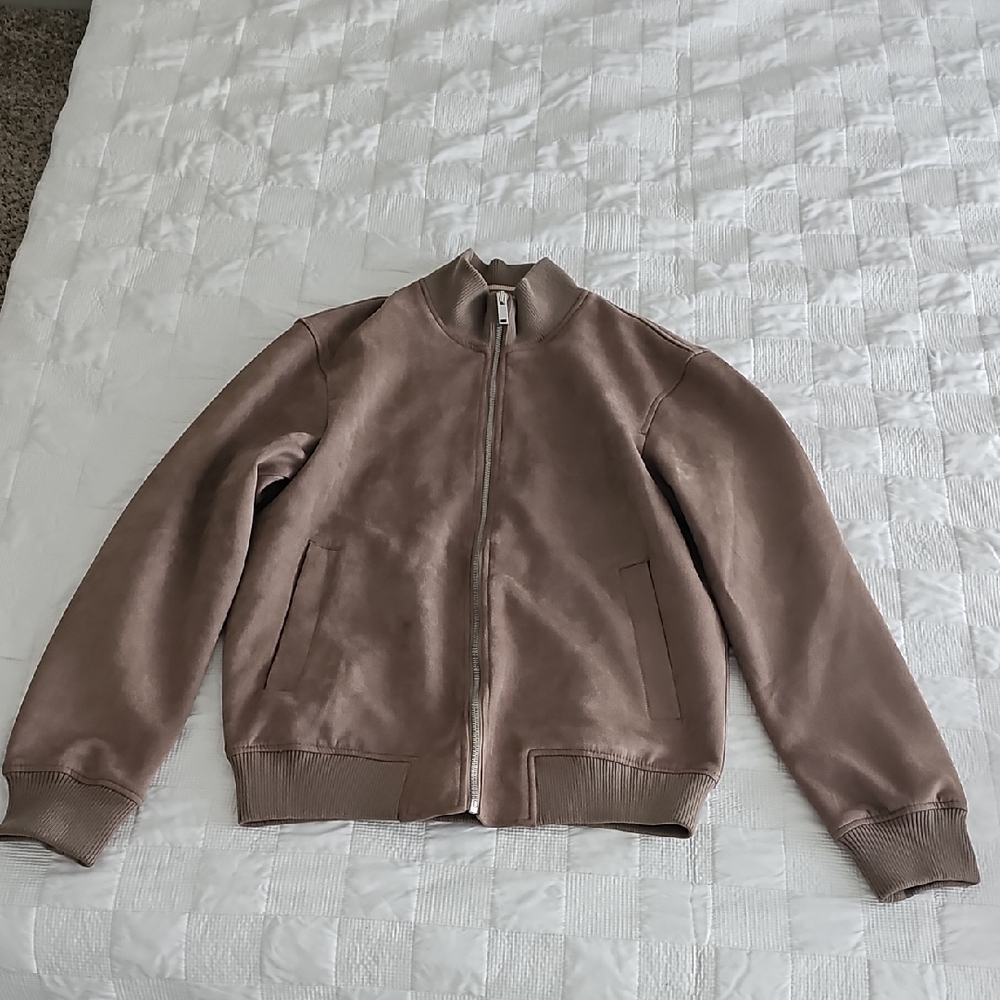 Zara Men's Light Brown Bomber Jacket
